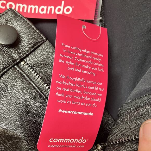 Commando Faux Leather 5 Pocket Black High Rise Straight Leg Trouser Pants Size M - Picture 4 of 9